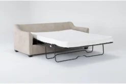 Porthos Cream 80" Queen Sleeper Sofa 11 Porthos Cream 80" Queen Sleeper Sofa -Furniture Store 306024 beige fabric sleeper side 19