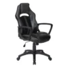 Zyair Black Faux Leather With Grey Gaming Chair -Furniture Store 306033 signature 01