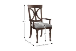 Schiller Desk Chair With Casters -Furniture Store 306048 brown wood office chair detail 44