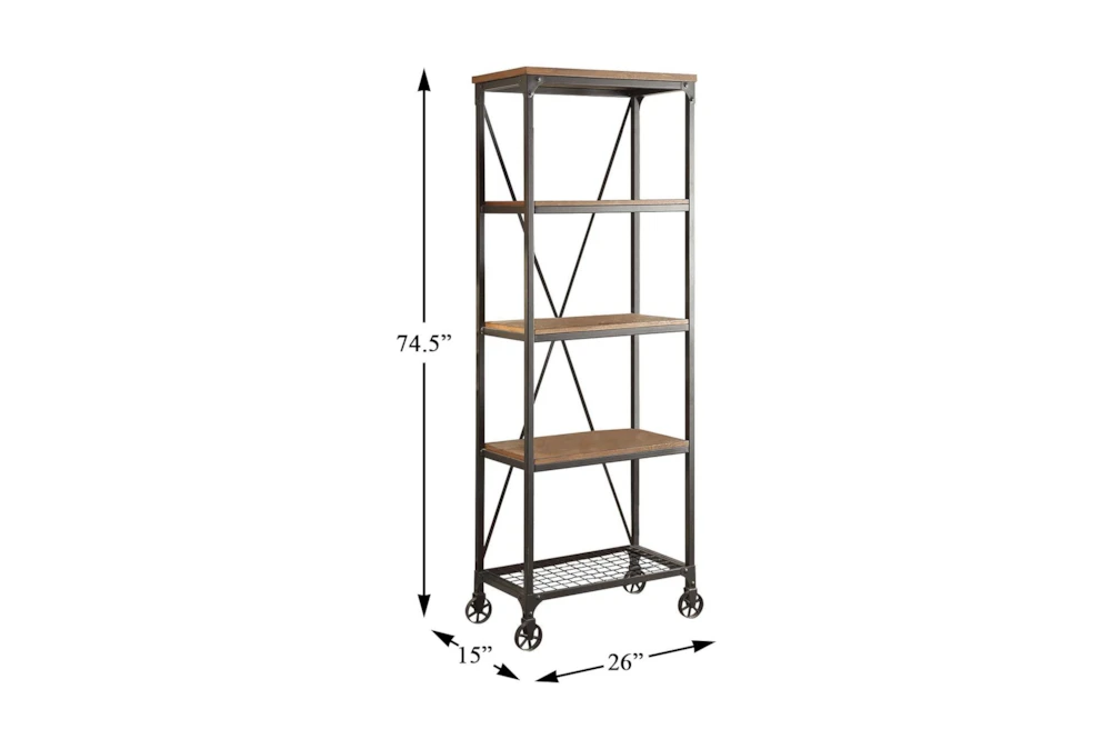 Tenino 74.5" Bookcase 4 Tenino 74.5" Bookcase - Image 2