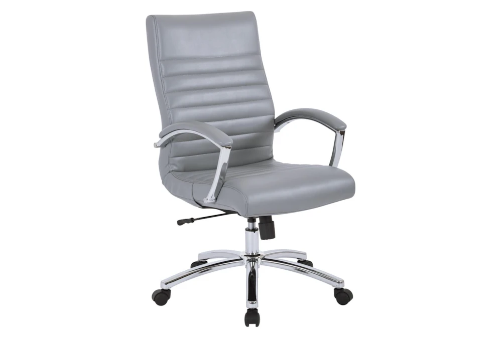 Burlingame Gray Executive Mid-Back Faux Leather Office Chair 3 Burlingame Gray Executive Mid-Back Faux Leather Office Chair