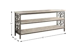 Countryside 62" Tv Stand With Faux Marble Top -Furniture Store 306168 white wood media console detail 44