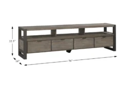 Lakeshore 76" Tv Stand -Furniture Store 306179 brown wood media console detail 45