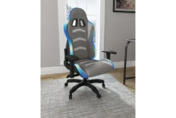 Alderton White & Gray Gaming Chair With Led Lighting -Furniture Store 306253 white multi media gaming chair room 85