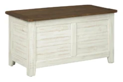 Dash Antique White + Brown Storage Trunk -Furniture Store 306527 white wood chest back 82
