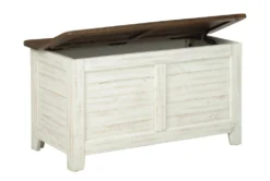 Dash Antique White + Brown Storage Trunk -Furniture Store 306527 white wood chest detail 44