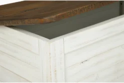 Dash Antique White + Brown Storage Trunk -Furniture Store 306527 white wood chest detail 45