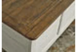 Dash Antique White + Brown Storage Trunk -Furniture Store 306527 white wood chest detail 46