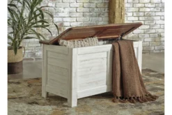 Dash Antique White + Brown Storage Trunk -Furniture Store 306527 white wood chest room 86
