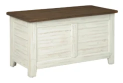 Dash Antique White + Brown Storage Trunk