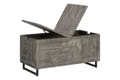 Colt Distressed Gray Storage Trunk -Furniture Store 306529 grey wood chest detail 44
