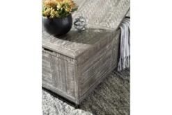 Colt Distressed Gray Storage Trunk -Furniture Store 306529 grey wood chest detail 45