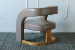 Antique Grey Faux Leather + Natural Ash Accent Chair 11 Antique Grey Faux Leather + Natural Ash Accent Chair -Furniture Store 307048 grey polyurethane accent chair back 82