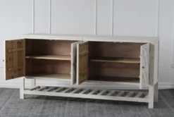 Natural Light Reclaimed Pine 4 Door Sideboard -Furniture Store 307318 natural reclaimed wood buffet detail 44