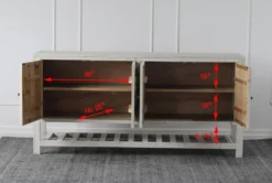 Natural Light Reclaimed Pine 4 Door Sideboard -Furniture Store 307318 natural reclaimed wood buffet detail 47