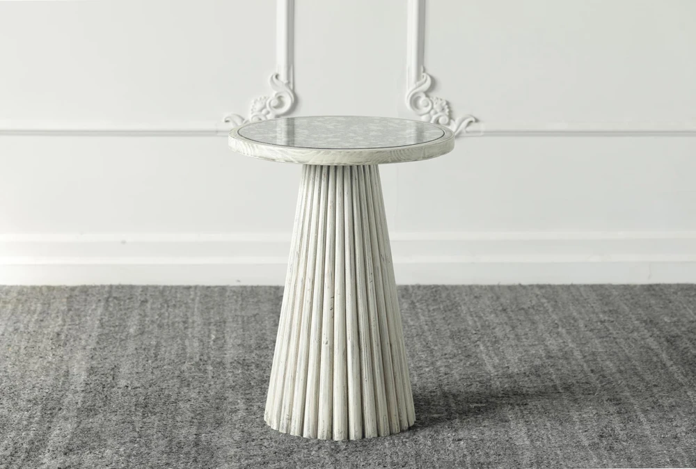 Grey Reclaimed Pine + Antique Mirror Top Accent Table 3 Grey Reclaimed Pine + Antique Mirror Top Accent Table