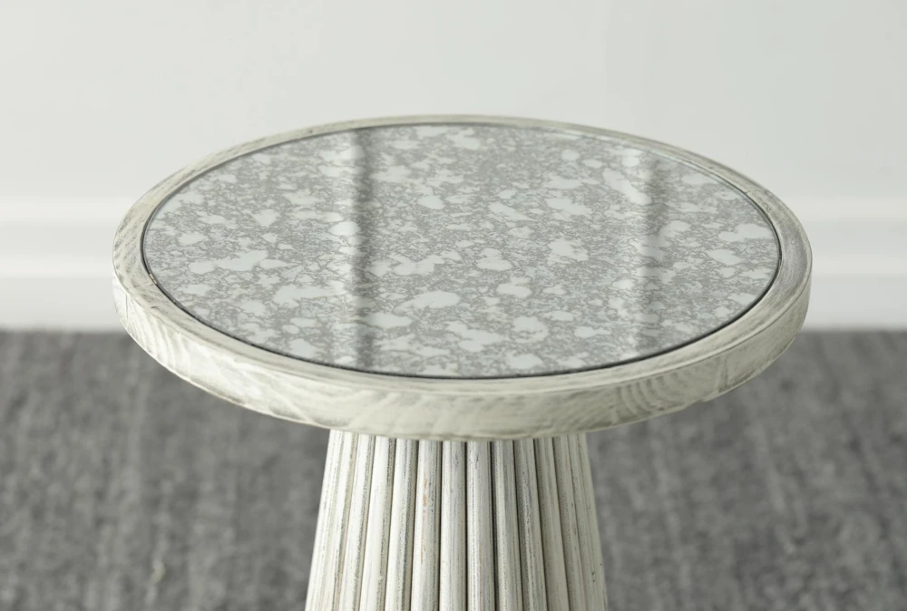 Grey Reclaimed Pine + Antique Mirror Top Accent Table 4 Grey Reclaimed Pine + Antique Mirror Top Accent Table - Image 2