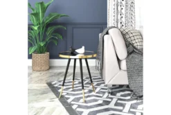 Black & Gold Mirror Top Side Table -Furniture Store 307432 room 85