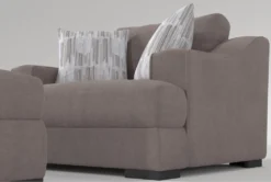 Lodge Velvet 58" Chair/Ottoman Set -Furniture Store 307447 grey fabric living room set detail 45