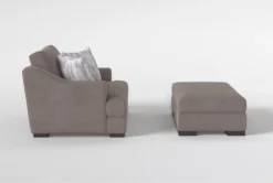 Lodge Velvet 58" Chair/Ottoman Set -Furniture Store 307447 grey fabric living room set side 19
