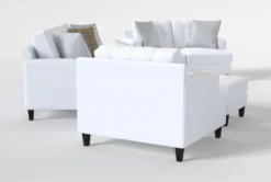 Edge Chenille Sofa/Loveseat/Chair/Ottoman Set -Furniture Store 307534 white fabric living room set side 19