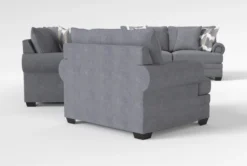 Stanley Chenille Sofa/Loveseat/Chair Set 11 Stanley Chenille Sofa/Loveseat/Chair Set -Furniture Store 307552 blue fabric living room set side 20
