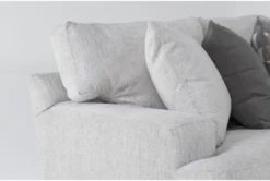 Arlen Sterling 128" 2 Piece Sectional With Left Arm Facing Sofa & Cocktail Ottoman -Furniture Store 307602 grey fabric living room set detail 45