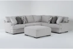 Arlen Sterling 128" 2 Piece Sectional With Left Arm Facing Sofa & Cocktail Ottoman