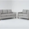 Santana Dove 2 Piece Sofa & Loveseat Set -Furniture Store 307895 grey fabric sofa and loveseat set signature 01