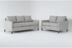 Santana Dove 2 Piece Sofa & Loveseat Set