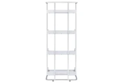 Eugene 4-Shelf Bookcase White High Gloss And Chrome 15 Eugene 4-Shelf Bookcase White High Gloss And Chrome -Furniture Store 307920 back 82