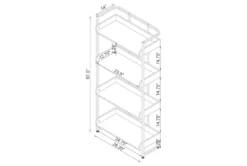 Eugene 4-Shelf Bookcase White High Gloss And Chrome 13 Eugene 4-Shelf Bookcase White High Gloss And Chrome -Furniture Store 307920 detail 44