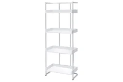 Eugene 4-Shelf Bookcase White High Gloss And Chrome