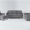 Santana Graphite 4 Piece Sofa, Loveseat, Chair & Ottoman Set -Furniture Store 308039 signature 01