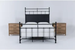 Magnolia Home Trellis California King Panel 3 Piece Bedroom Set With 2 Scaffold Nightstands By Joanna Gaines