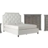 Sophia II California King Upholstered Storage 4 Piece Bedroom Set With Adriana Chest Of Drawers, Wardrobe + Nightstand