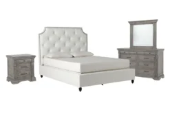 Sophia II King Upholstered Storage 4 Piece Bedroom Set With Adriana Dresser, Mirror + Nightstand