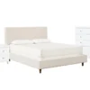 Dean Sand Full Upholstered Panel 3 Piece Bedroom Set With Larkin White Chest Of Drawers + Nightstand -Furniture Store 308830 beige fabric bedroom set signature 01