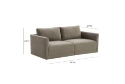 Lyric Taupe Velvet 74" 2 Piece Modular Loveseat 10 Lyric Taupe Velvet 74" 2 Piece Modular Loveseat -Furniture Store 309169 brown fabric sectional loveseat front 02