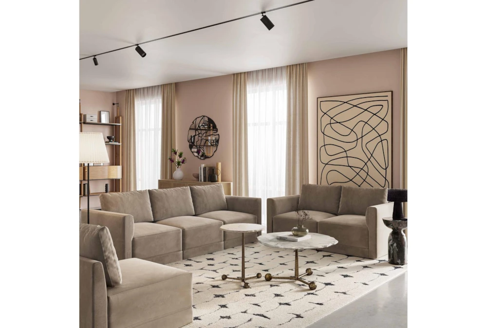 Lyric Taupe Velvet 74" 2 Piece Modular Loveseat 7 Lyric Taupe Velvet 74" 2 Piece Modular Loveseat - Image 5
