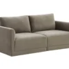Lyric Taupe Velvet 74" 2 Piece Modular Loveseat -Furniture Store 309169 brown fabric sectional loveseat signature 03