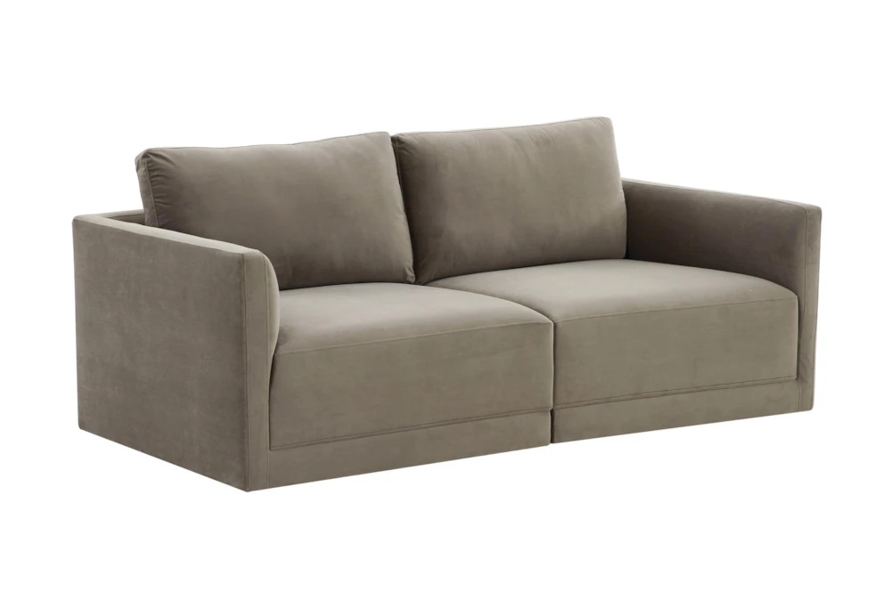 Lyric Taupe Velvet 74" 2 Piece Modular Loveseat 3 Lyric Taupe Velvet 74" 2 Piece Modular Loveseat