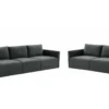 Lyric Charcoal Velvet 5 Piece Living Room Set With Modular Sofa And Loveseat -Furniture Store 309180 grey fabric sofa and loveseat set signature 02