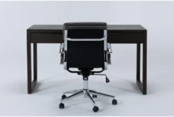 Pierce Espresso Computer Desk + Moby Grey Low Back Office Chair