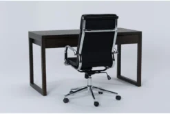 Pierce Espresso Computer Desk + Moby Black High Back Office Chair 6 Pierce Espresso Computer Desk + Moby Black High Back Office Chair -Furniture Store 309634 brown wood desk and chair set side 18