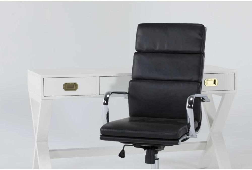 Adams White Desk + Moby Black Low Back Office Chair 5 Adams White Desk + Moby Black Low Back Office Chair - Image 3