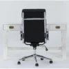 Adams White Desk + Moby Black Low Back Office Chair -Furniture Store 309646 white wood desk and chair set signature 01