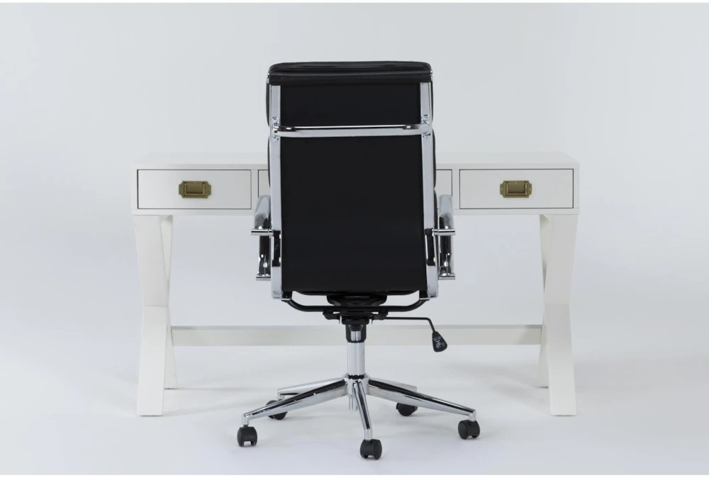Adams White Desk + Moby Black Low Back Office Chair 3 Adams White Desk + Moby Black Low Back Office Chair
