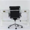 Adams White Desk + Moby Black High Back Office Chair -Furniture Store 309820 white wood desk and chair set signature 01