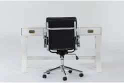 Adams White Desk + Moby Black High Back Office Chair
